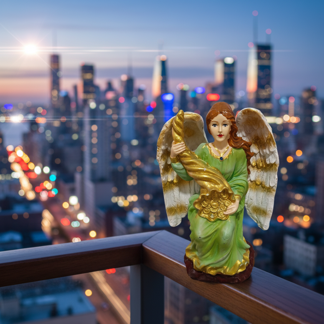 BAKA Angel of Abundance Prosperity Positive Energy Abundia Angel Abundancia Prosperidad Collectible Figurine Home Decor Statue 6.5 Inch