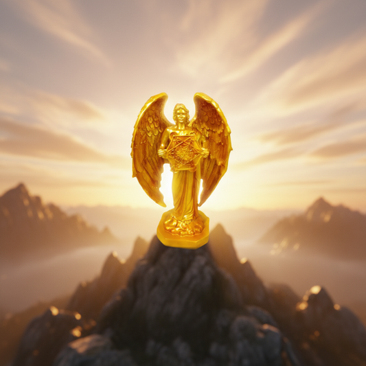 BAKA Archangel Judaism Metatron Statue Idol Perfect Reiki Healing Angel Holding Sacred Flower of Life Geometric Cube Statue